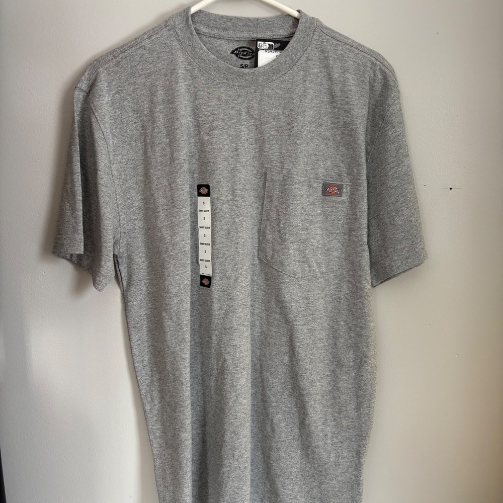 Dickies Mens Gray Short Sleeve‎ Pocket T Shirt Size Small P 90 Cotton 10 Poly